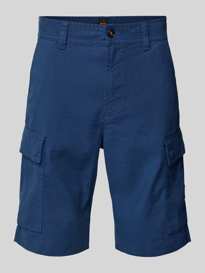 BOSS Orange Relaxed Fit Cargoshorts aus Leinen-Mix Modell 'Sisla' Royal 2