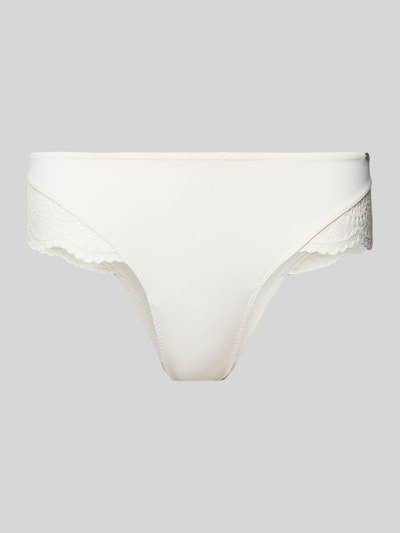 Skiny String mit Spitzenbesatz Offwhite 1