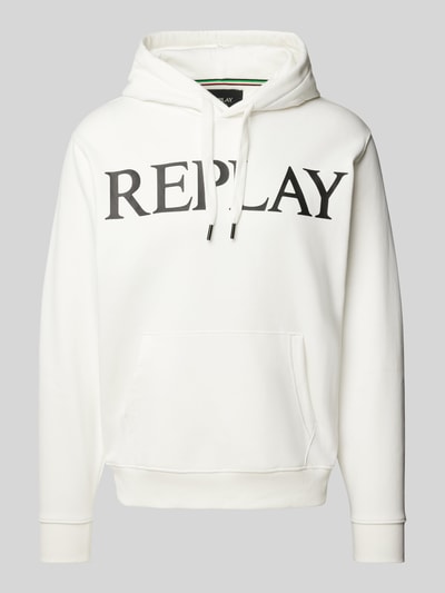 Replay Sweatshirt met ribboorden Offwhite - 2