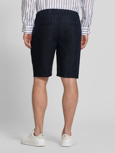 Casual Friday Szorty z lnu z wpuszczanymi kieszeniami model 'PANDRUP' Granatowy 5