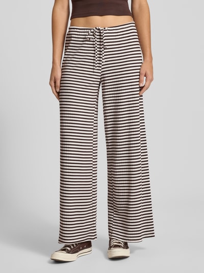 Gina Tricot Lounge-Hose mit Streifenmuster und elastischem Bund Hellbraun Melange 4