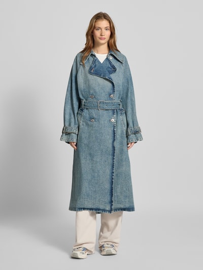 Hugo Blue Relaxed fit trenchcoat van puur katoen Jeansblauw - 4