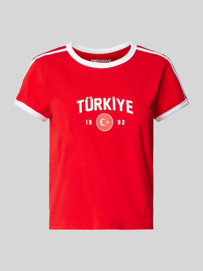 Review T-shirt z nadrukowanym motywem Czerwony 2