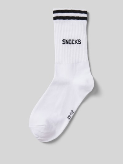 Snocks Socken im unifarbenen Design Modell 'Retro' Weiss 1