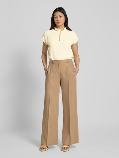 Jake*s Collection Regular fit blouseshirt met druppelvormige hals Lichtgeel - 1