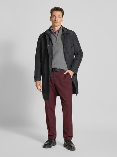 Fynch-Hatton Strickpullover mit Troyer-Kragen Mittelgrau 1