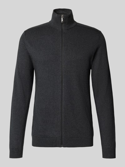 SELECTED HOMME Regular fit gebreid jack van puur katoen, model 'BERG' Donkergrijs - 2