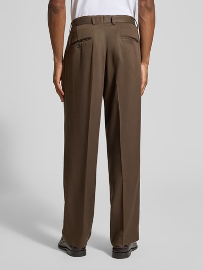 Selected Homme Spodnie garniturowe o kroju relaxed fit z czystego lyocellu model 'RELAXED-KIM' Ciemnobrązowy 5