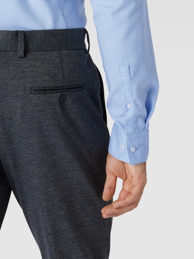 CK Calvin Klein Slim Fit Business-Hemd in unifarbenem Design Modell 'Bari' Bleu 3