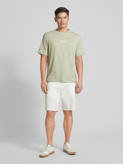 SELECTED HOMME Oversized T-Shirt mit Label-Print Oliv 1