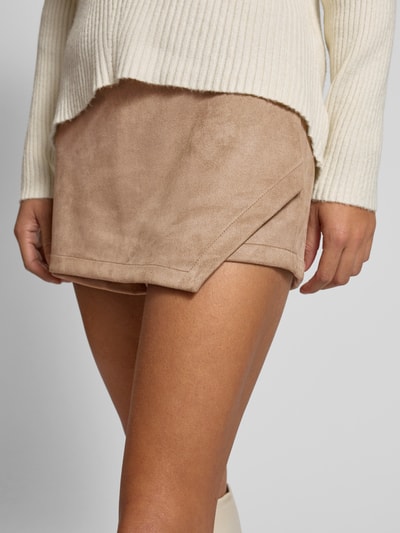 Only Regular Fit Skort in weicher Velours-Optik Modell 'INA' Taupe Melange 3