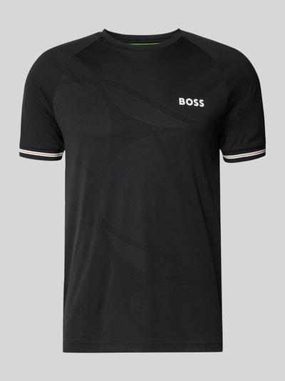 Produktfoto, Regular Fit T-Shirt mit Label Print Modell 'TOC SERVE 2' von BOSS Green, Optik: Unifarben, Allover-Muster, Label-Print, Logo-Print, Kontraststreifen, Rundhals, Kurzarm, elastischer Ärmelabschluss, Materialverarbeitung: Stretch