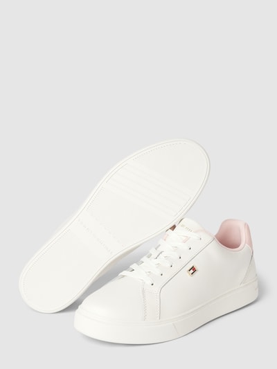 Tommy Hilfiger Leren sneakers met logo-applicatie Lichtroze - 4