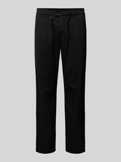 Thinking Mu Regular Fit Bundfaltenhose mit Gürtelschlaufen Black 2