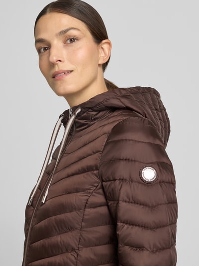 Tom Tailor Regular Fit Steppjacke mit Kapuzenkragen Dunkelbraun 3