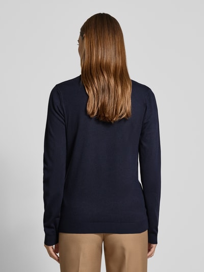 MORE & MORE Rollkragenpullover aus Viskose-Mix mit Label-Detail Marine 5
