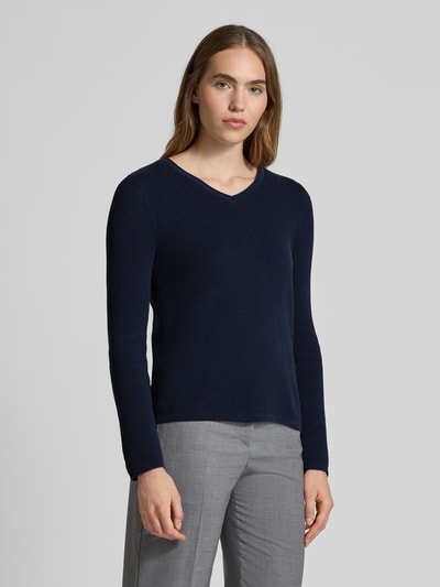 Christian Berg Woman Gebreide pullover met V-hals Donkerblauw - 4