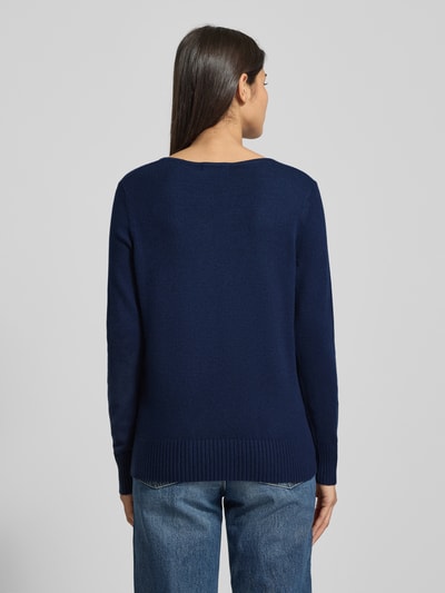 Christian Berg Woman Strickpullover aus Viskose-Mix mit V-Ausschnitt Dunkelblau 5