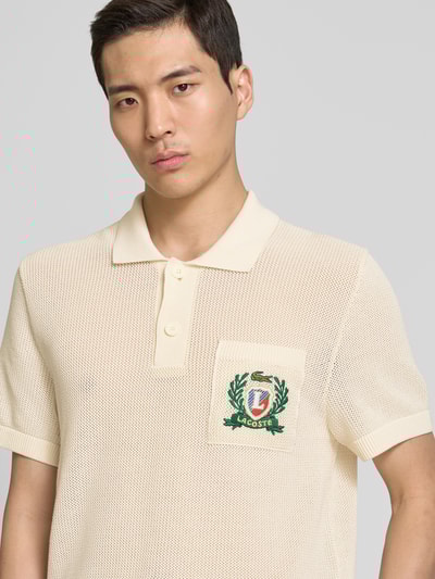 Lacoste Classic fit poloshirt met labelstitching Offwhite - 3