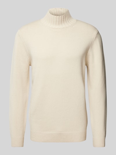 Profuomo Gebreide pullover met ribboorden Offwhite - 2