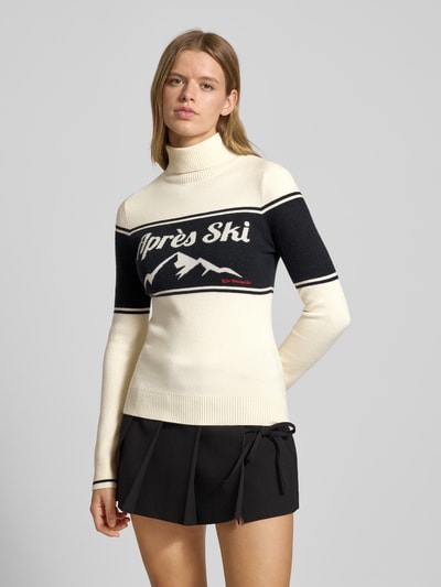 LeGer by Lena Gercke Gebreide pullover met labelstitching, model 'Floriane' Offwhite - 4