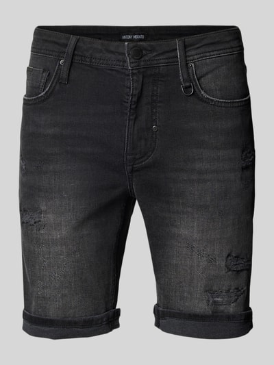 Antony Morato Skinny fit korte jeans in destroyed-look Zwart - 1