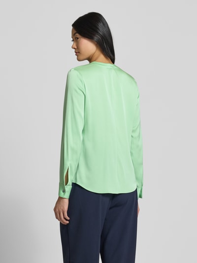 BOSS Regular fit zijden blouse met plooien, model 'Banorah' Lichtgroen - 5