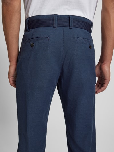 MCNEAL Slim fit chino met riem Marineblauw - 3