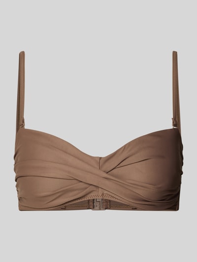 Produktfoto, Bikini-Oberteil mit Spaghettiträgern Modell 'Kelli' von Barts in Braun, Material-Mix mit Stretch-Anteil, Hakenverschluss