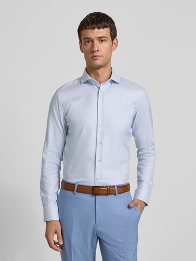 Profuomo Slim Fit Business-Hemd mit Haifischkragen Modell 'Cutaway' Marine 4