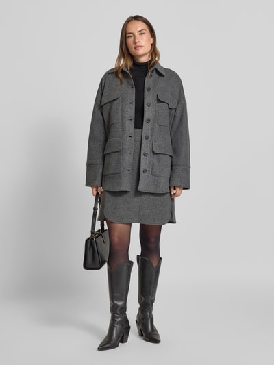 Christian Berg Woman Jacke mit Hemdblusenkragen und Pattentaschen Anthrazit 1