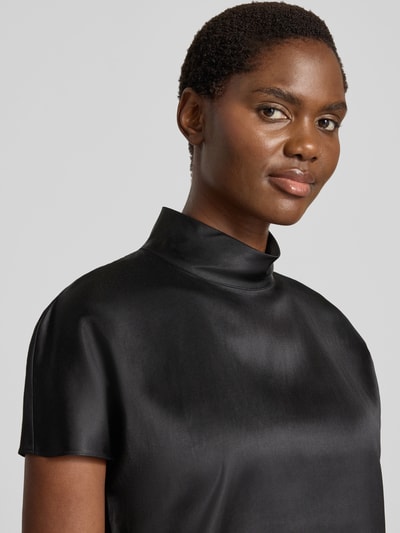 Stefanel T-Shirt aus Viskose-Mix mit Stehkragen Black 3