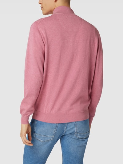 Fynch-Hatton Gebreide pullover met labelstitching, model 'Troyer' Rosé - 5