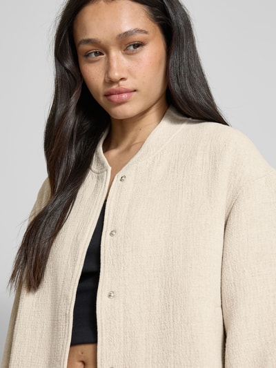 EDITED Loose Fit Jacke aus Viskose-Mix mit Leinen-Anteil Modell 'Malia' Beige 3