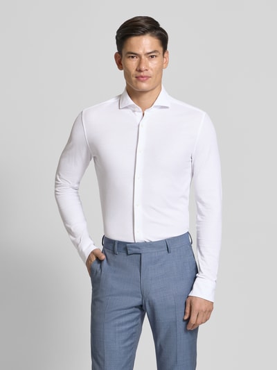 BOSS Slim Fit Businesshemd aus Jersey Weiss 4
