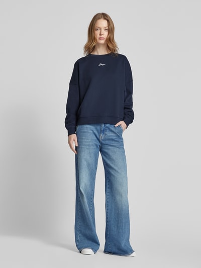 BOSS Orange Sweatshirt mit Label-Stitching Modell 'Esweaty' Marine 1