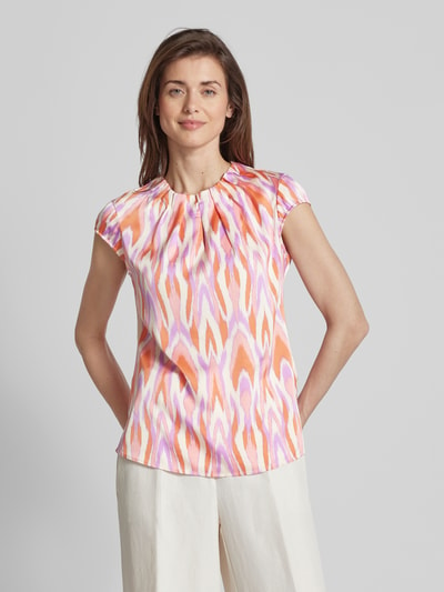 comma Blouse met all-over motief Felroze - 4