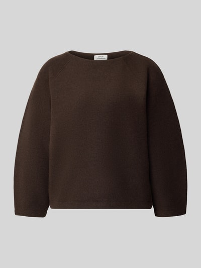 OPUS Sweatshirt mit U-Boot-Ausschnitt Modell 'Gusera' Dunkelbraun 1