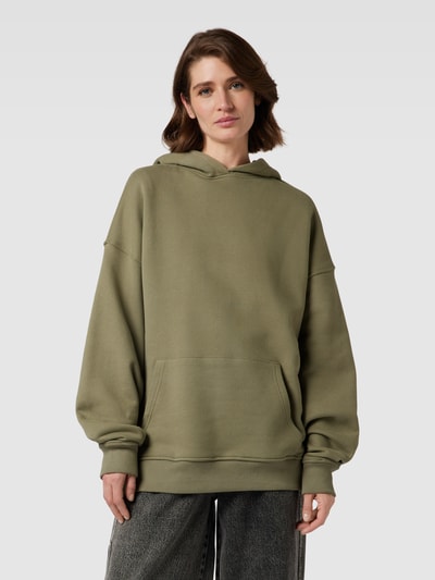 Jake*s Casual Oversized hoodie met kangoeroezak Rietgroen - 4