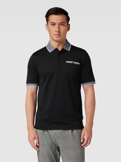 bugatti Poloshirt mit Kontraststreifen Black 4