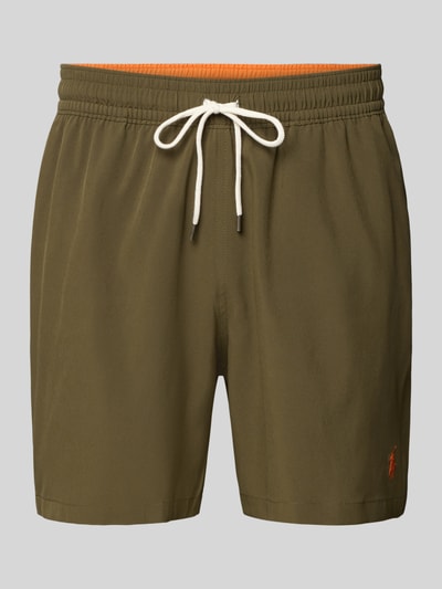 Polo Ralph Lauren Underwear Badeshorts mit Logo-Stitching Modell 'TRAVELER' Oliv 1