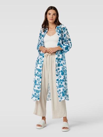 s.Oliver BLACK LABEL Overhemdjurk met all-over motief Petrol - 4