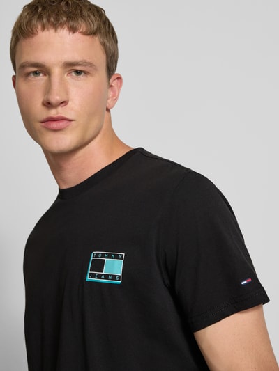 Tommy Jeans T-shirt o kroju regular fit z czystej bawełny Czarny 3