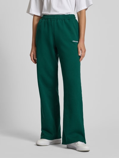 Pegador Wide fit sweatpants met logostitching, model 'Anni' Donkergroen - 4