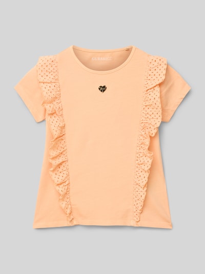 Guess T-shirt met volants, model 'GARMENT' Abrikoos - 1