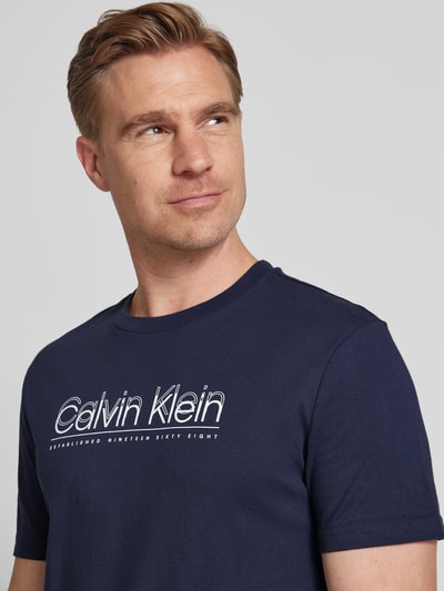 CK Calvin Klein T-shirt met labelprint Marineblauw - 3