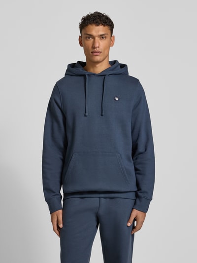 Wood Wood Hoodie met kangoeroezak, model 'Ash' Blauw - 4