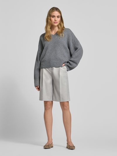 Style Icon Collection Bermudy w kant Średnioszary melanż 1