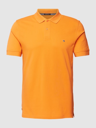 Christian Berg Men Koszulka polo o kroju slim fit w jednolitym kolorze Pomarańczowy 2