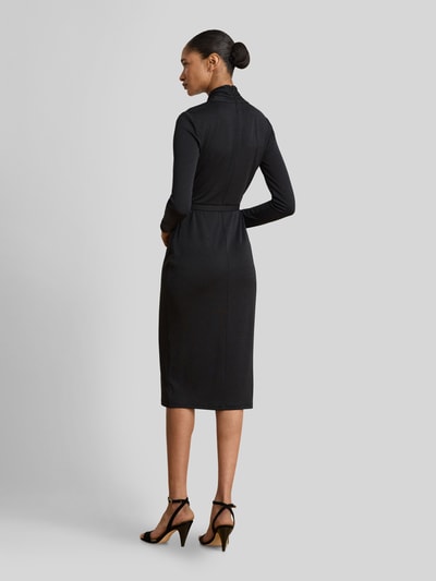 Lauren Ralph Lauren Midi-jurk met gedrapeerde wikkelcol Zwart - 5